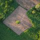 land plot in aerial view